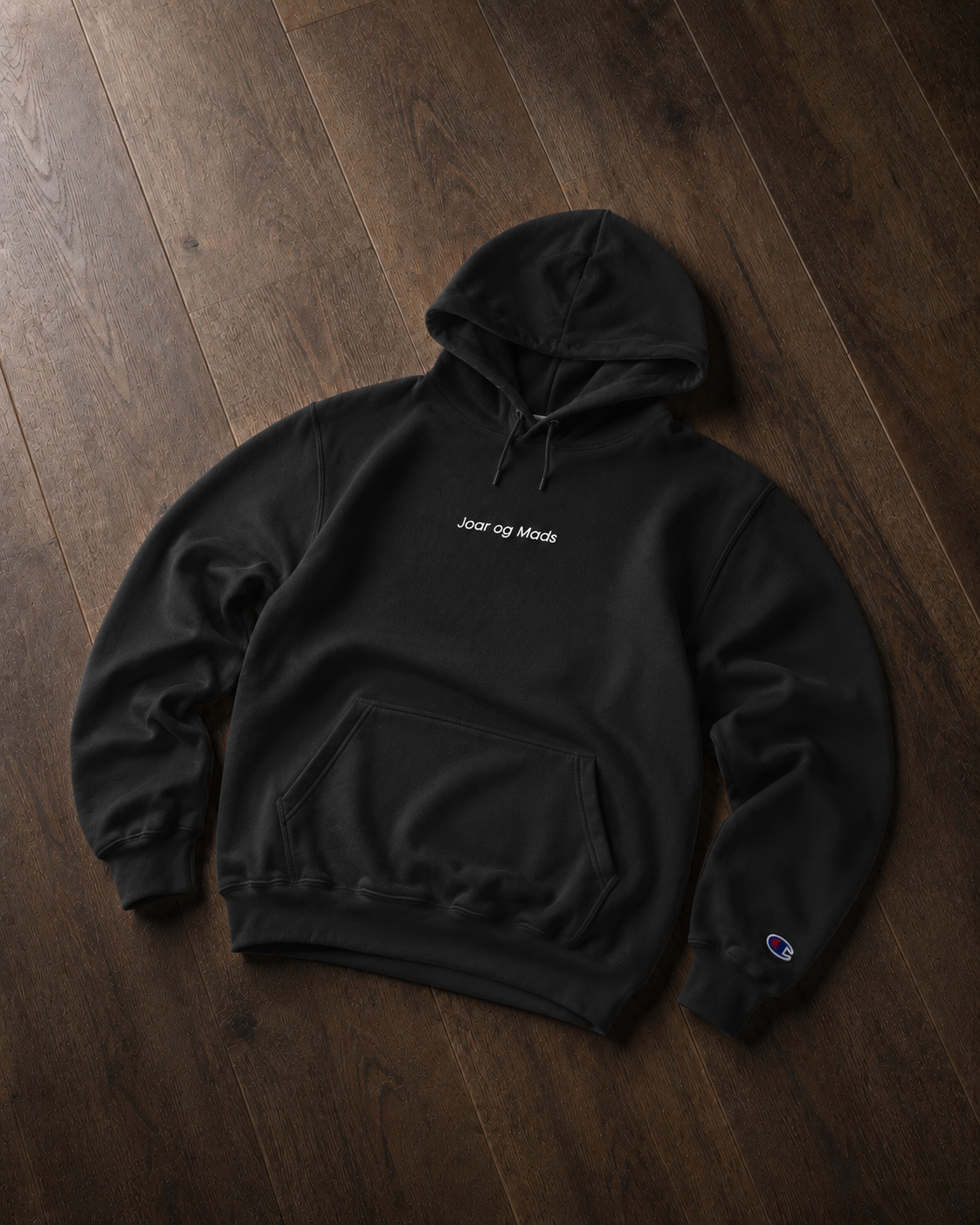 Joar og Mads, Black Champion Hoodie "Basic and blessed"